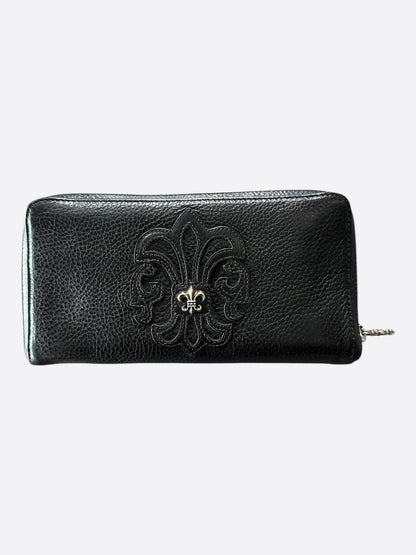Chrome Hearts  Black Fleur Patch Wallet