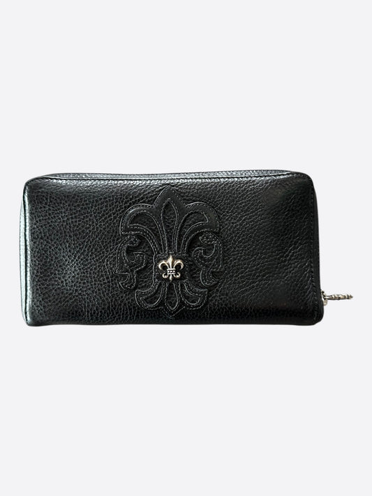 Chrome Hearts  Black Fleur Patch Wallet