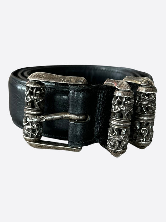 Chrome Hearts Black & Silver Roller Belt