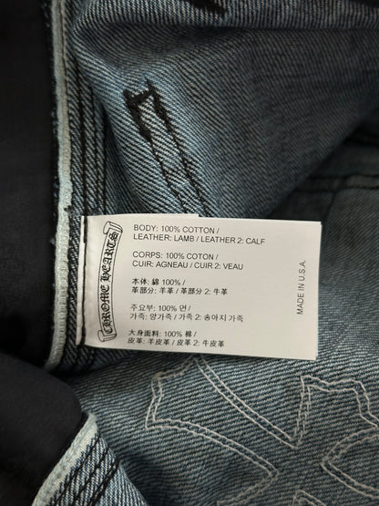 Chrome Hearts Blue & Multicolor Cross Patch Carpenter Shorts