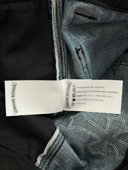 Chrome Hearts Blue & Multicolor Cross Patch Carpenter Shorts