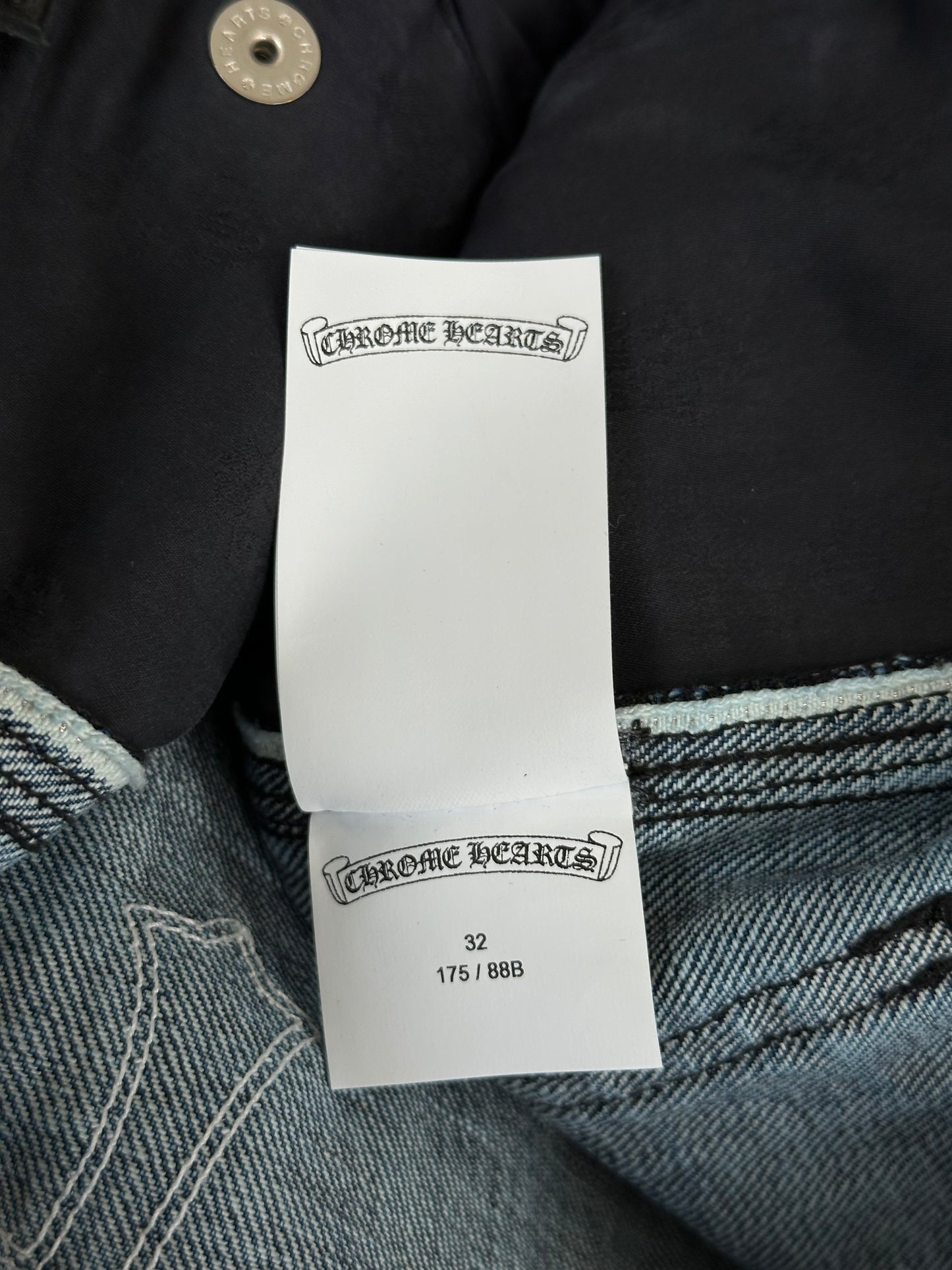 Chrome Hearts Blue & Multicolor Cross Patch Carpenter Shorts