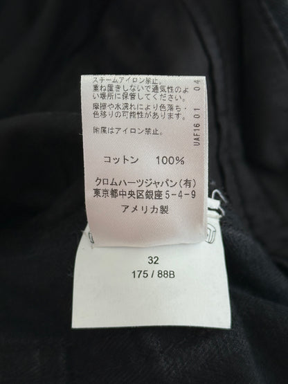 Chrome Hearts Black & White Herringbone Cross Patch Carpenter Pants