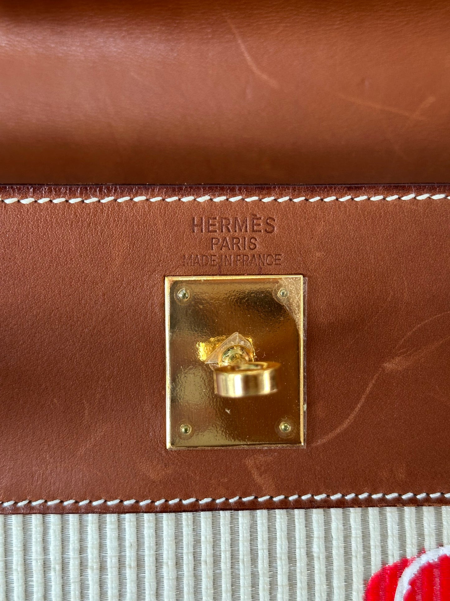 Hermes Brown Swift & Canvas Retourne Kelly 35