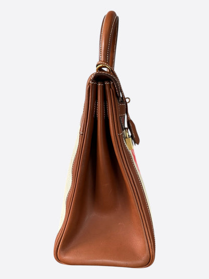 Hermes Brown Swift & Canvas Retourne Kelly 35