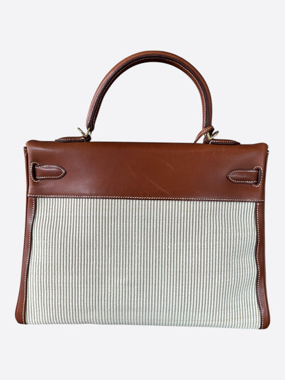 Hermes Brown Swift & Canvas Retourne Kelly 35