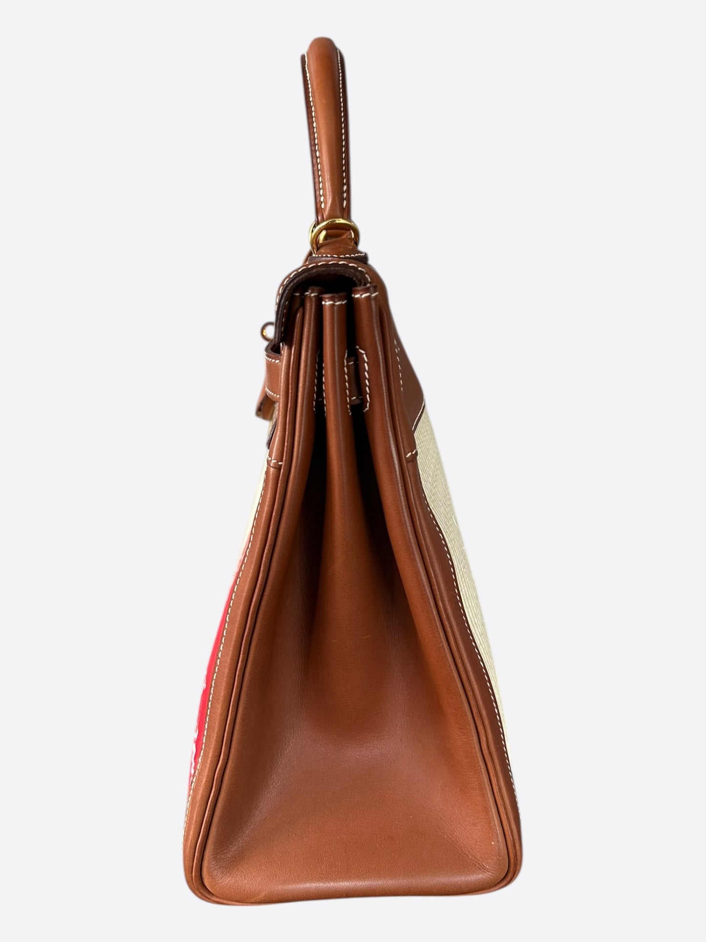 Hermes Brown Swift & Canvas Retourne Kelly 35