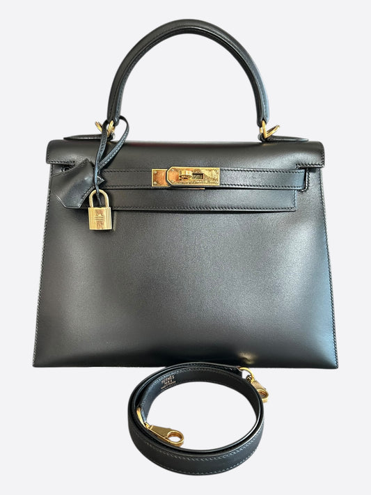 Hermes Black Box Leather Kelly 28