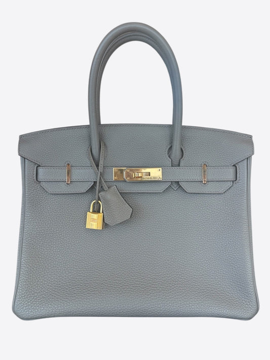 Hermes Gris Misty Togo & Gold Hardware Birkin 30