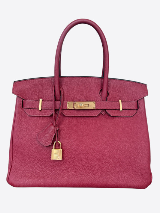 Hermès Rouge Grenat Togo & Gold Hardware Birkin 30