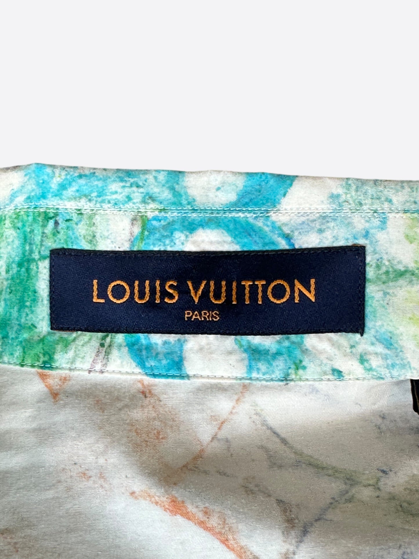 Louis Vuitton White Multicolor Pastel Monogram Button Up Shirt