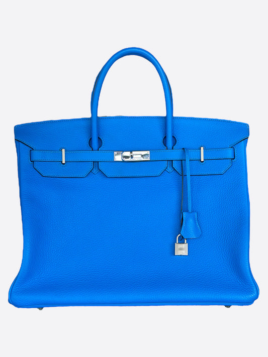 Hermes Blue Hydra Togo Birkin 40