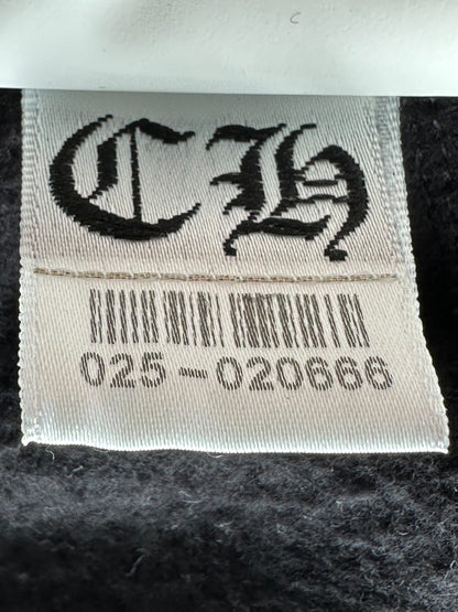 Chrome Hearts Black Leather Varsity Jacket