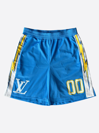 Louis Vuitton Blue Lightning Logo Shorts