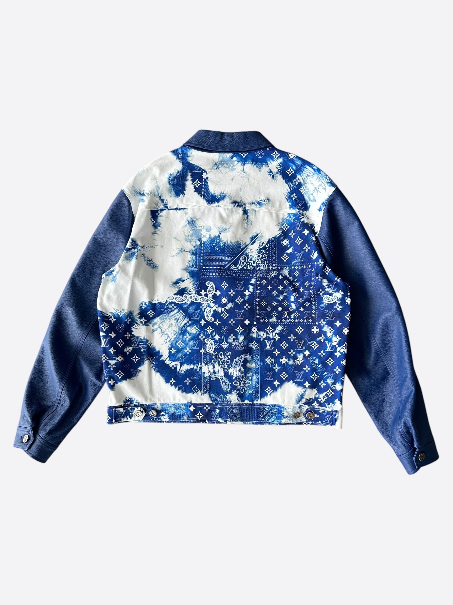 Louis Vuitton Blue Bandana Mixed Leather Jacket