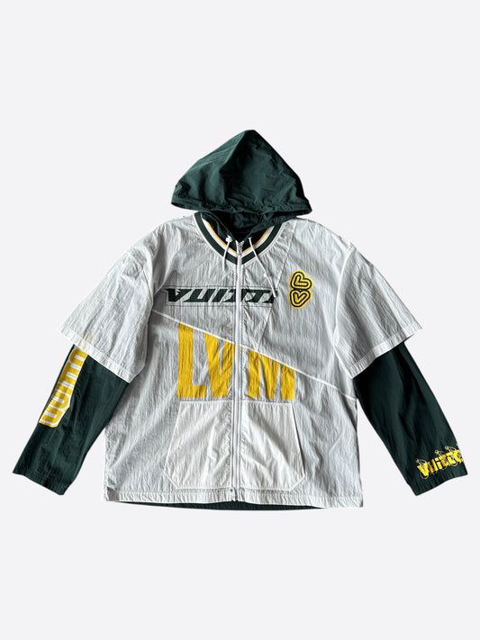 Louis Vuitton White & Green Graphic Windbreaker