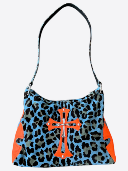 Chrome Hearts Blue Leopard & Orange Cross Patch Lyon Bag