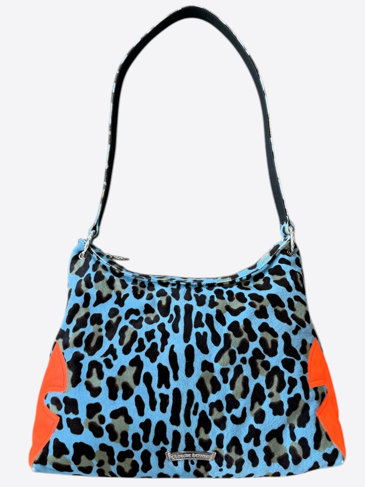 Chrome Hearts Blue Leopard & Orange Cross Patch Lyon Bag