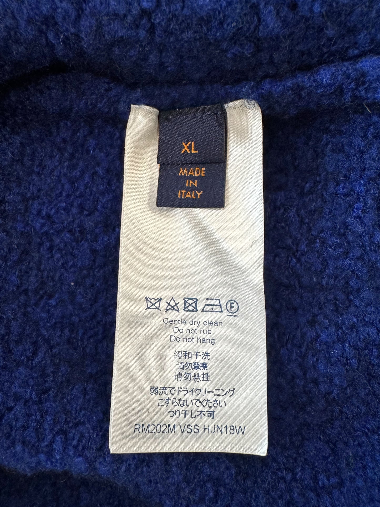 Louis Vuitton Blue & White Logo Wool Sweater