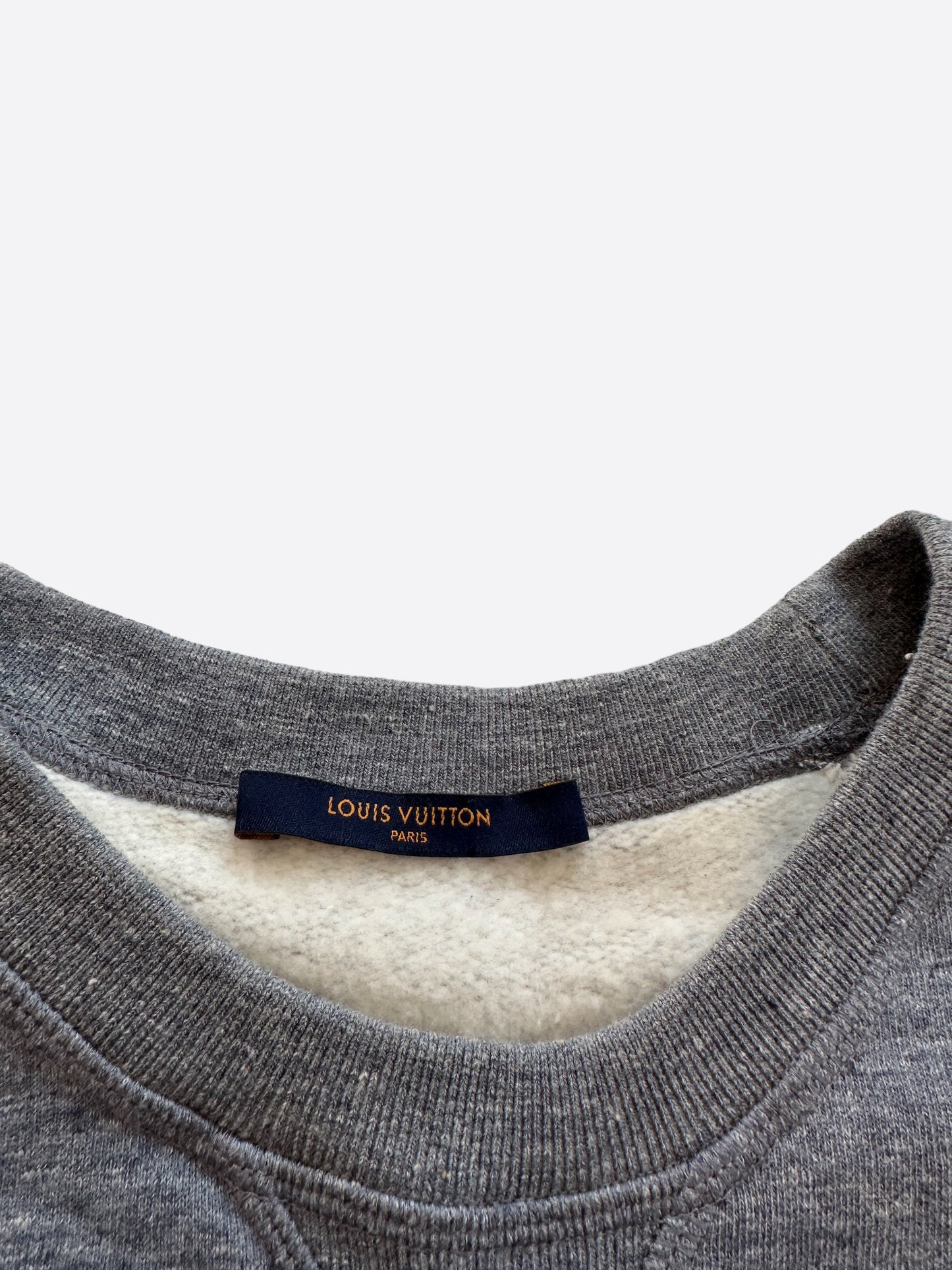 Louis Vuitton Upside Down Grey Crew Sweatshirt Medium &