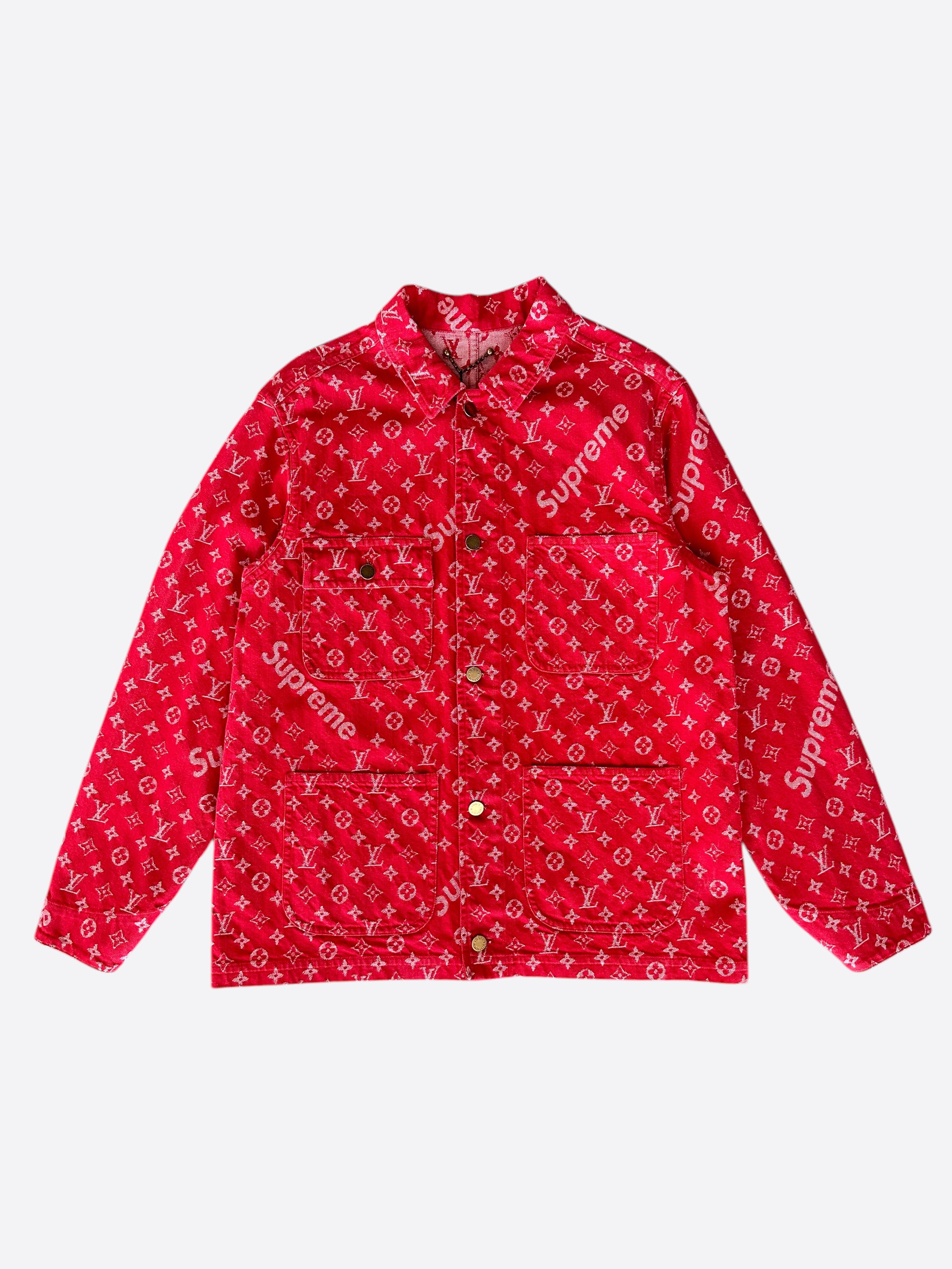 Louis vuitton red jacket supreme online