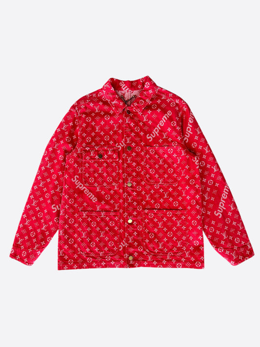 Louis Vuitton Supreme Red Monogram Chore Jacket 1/1