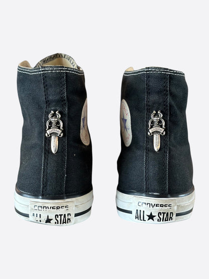 Chrome Hearts Black & White Star Patch High Top Converse