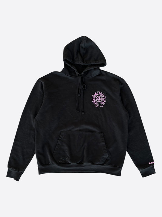 Chrome Hearts Black & Pink Online Exclusive Horseshoe Logo Hoodie