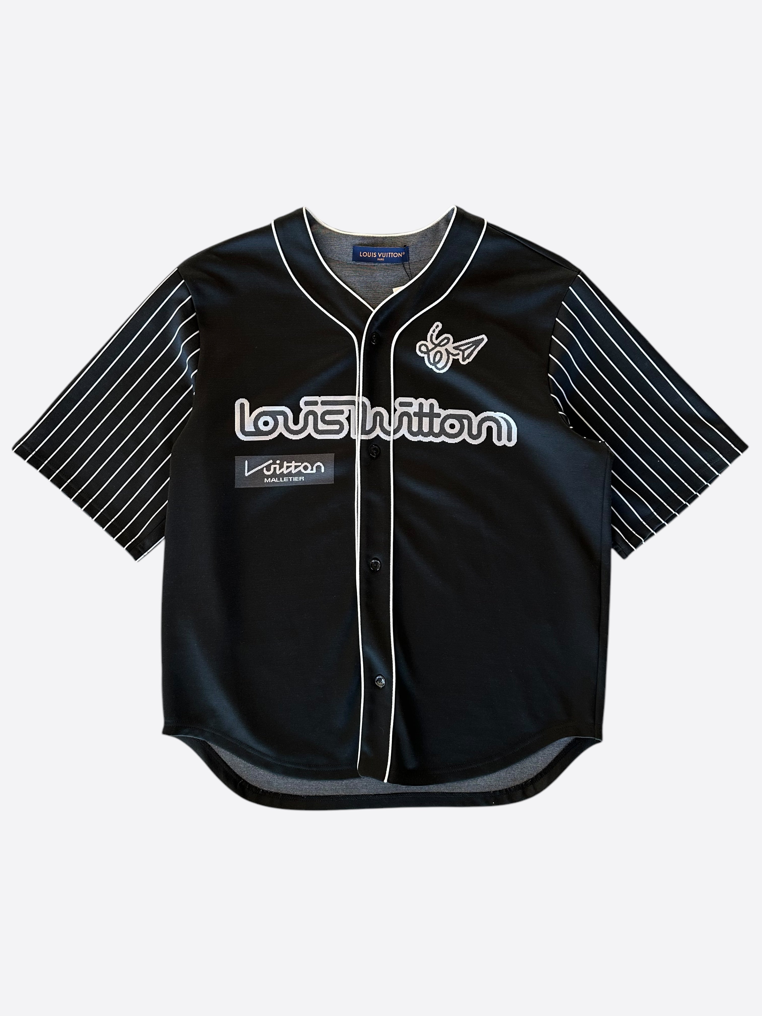 Louis Vuitton Black White Graphic Baseball Jersey Savonches