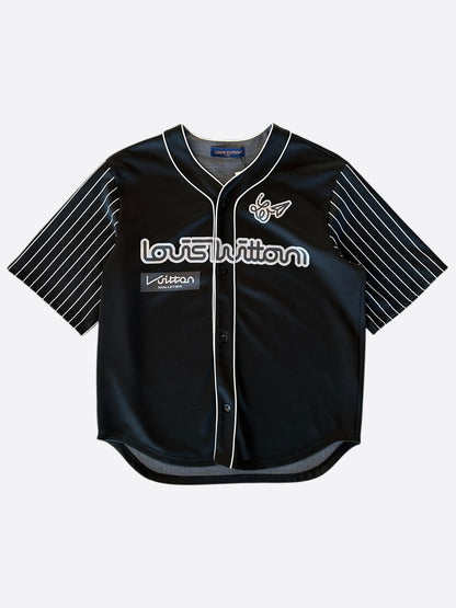 Louis Vuitton Black & White Graphic Baseball Jersey