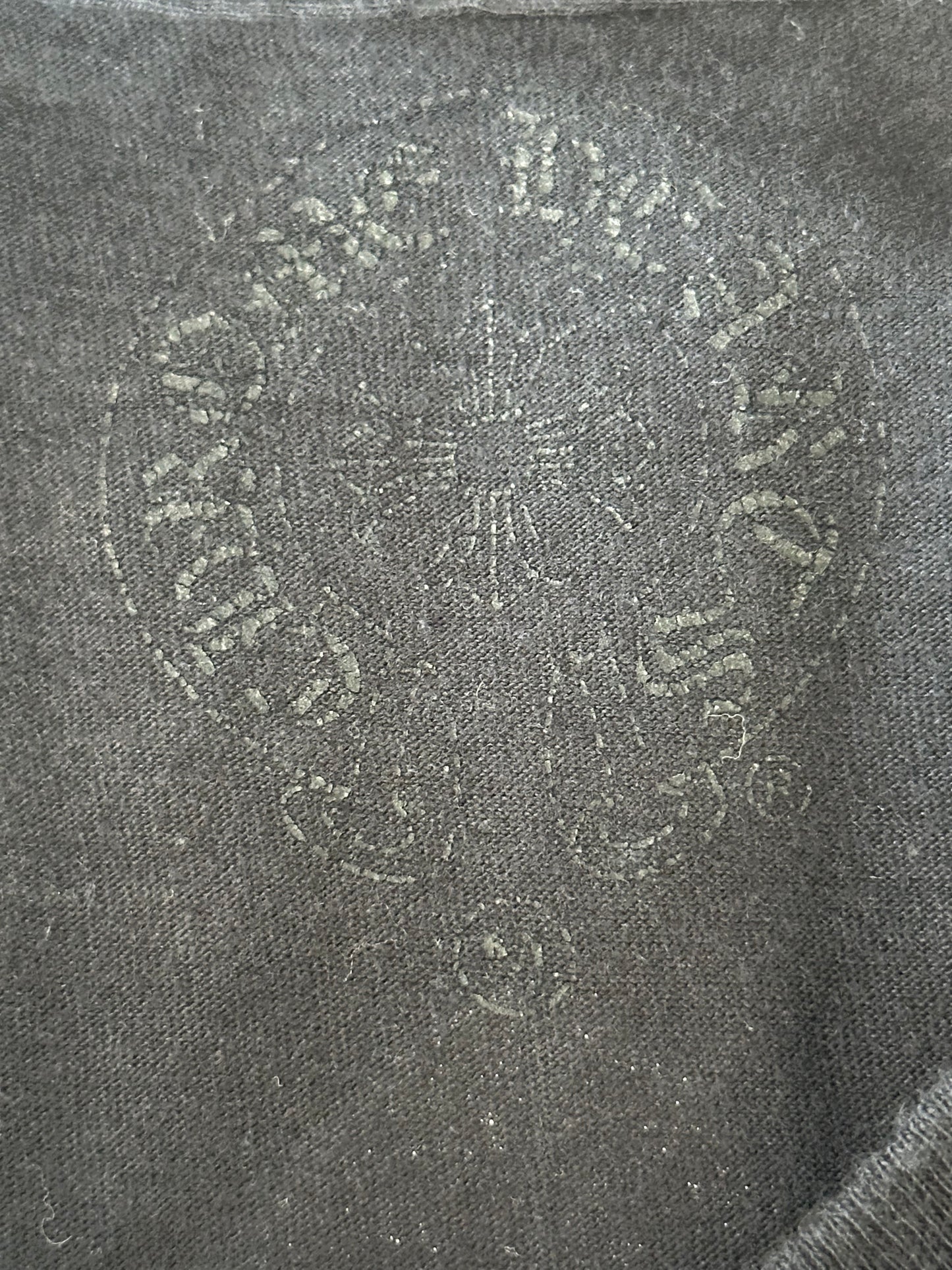 Chrome Hearts Black & White Fleur Scroll Logo T-Shirt