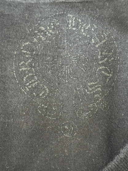 Chrome Hearts Black & White Fleur Scroll Logo T-Shirt