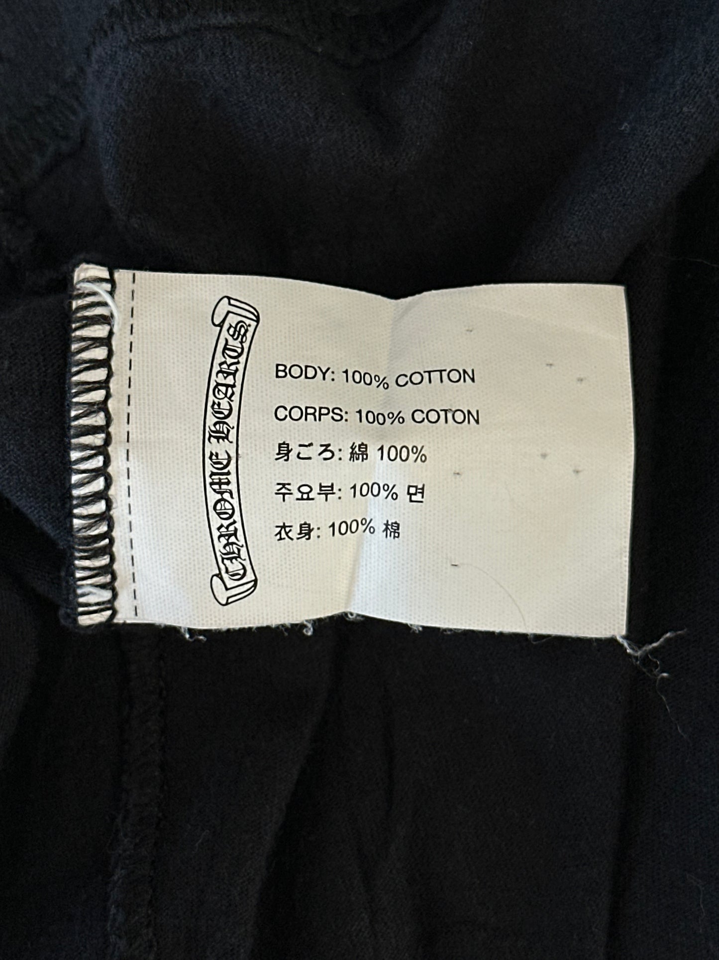 Chrome Hearts Black & White Fleur Scroll Logo T-Shirt