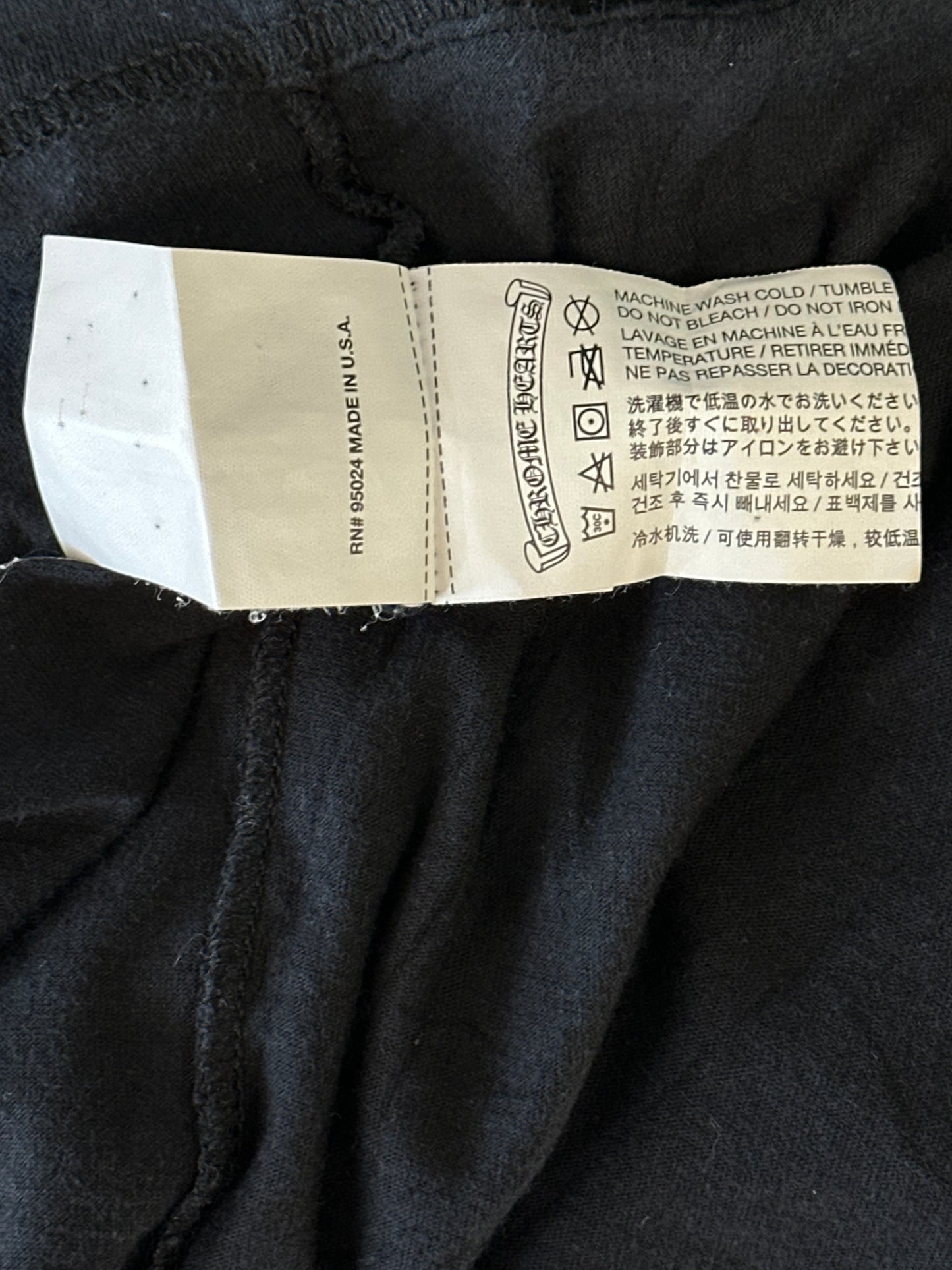 Chrome Hearts Black & White Fleur Scroll Logo T-Shirt