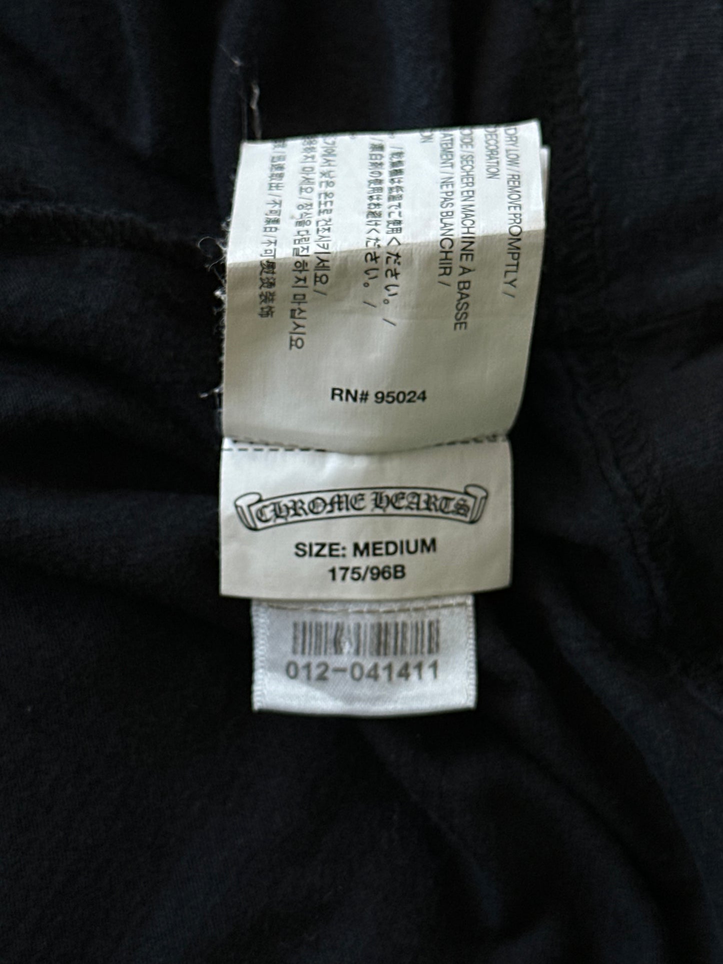 Chrome Hearts Black & White Fleur Scroll Logo T-Shirt