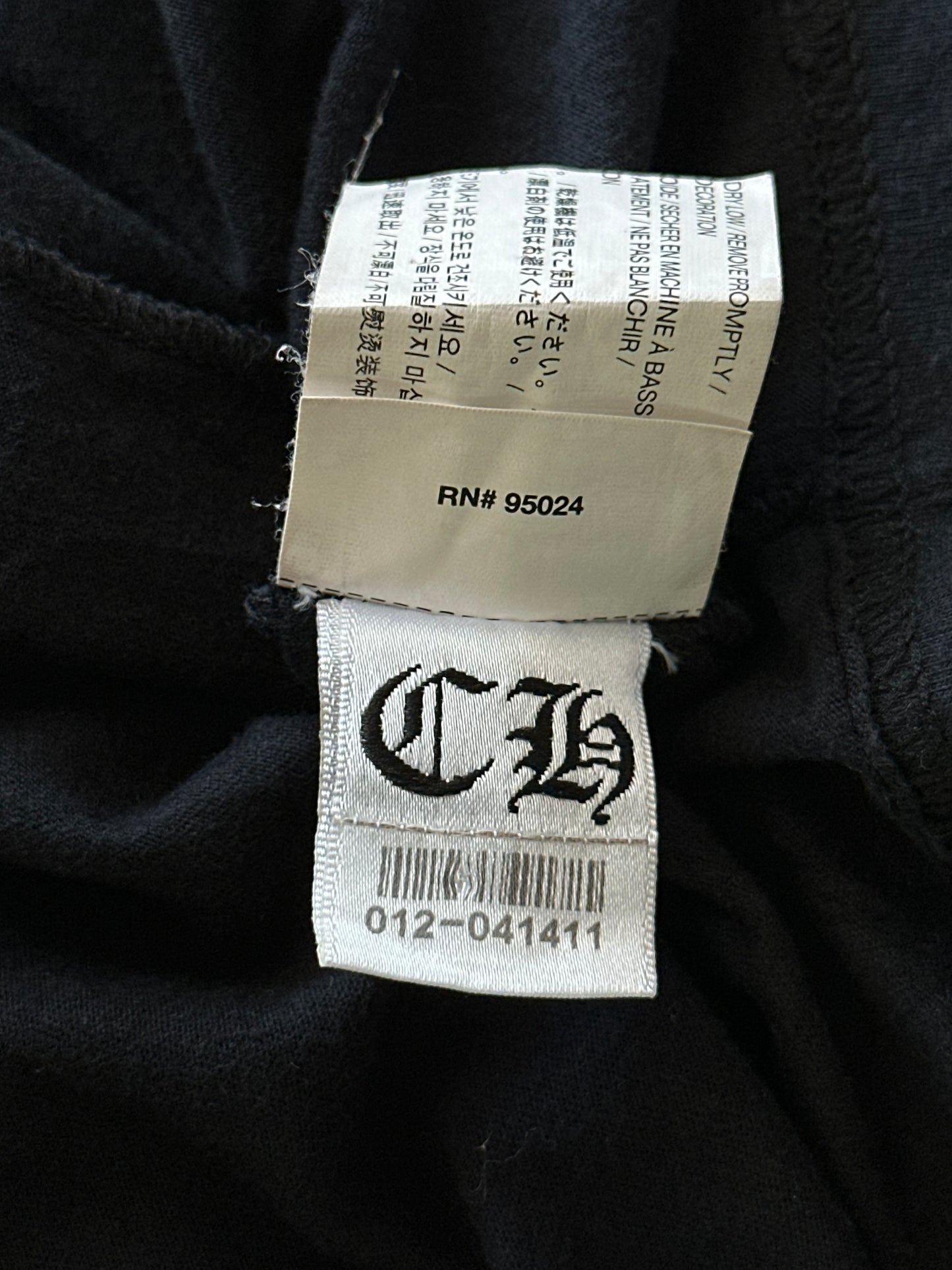 Chrome Hearts Black & White Fleur Scroll Logo T-Shirt