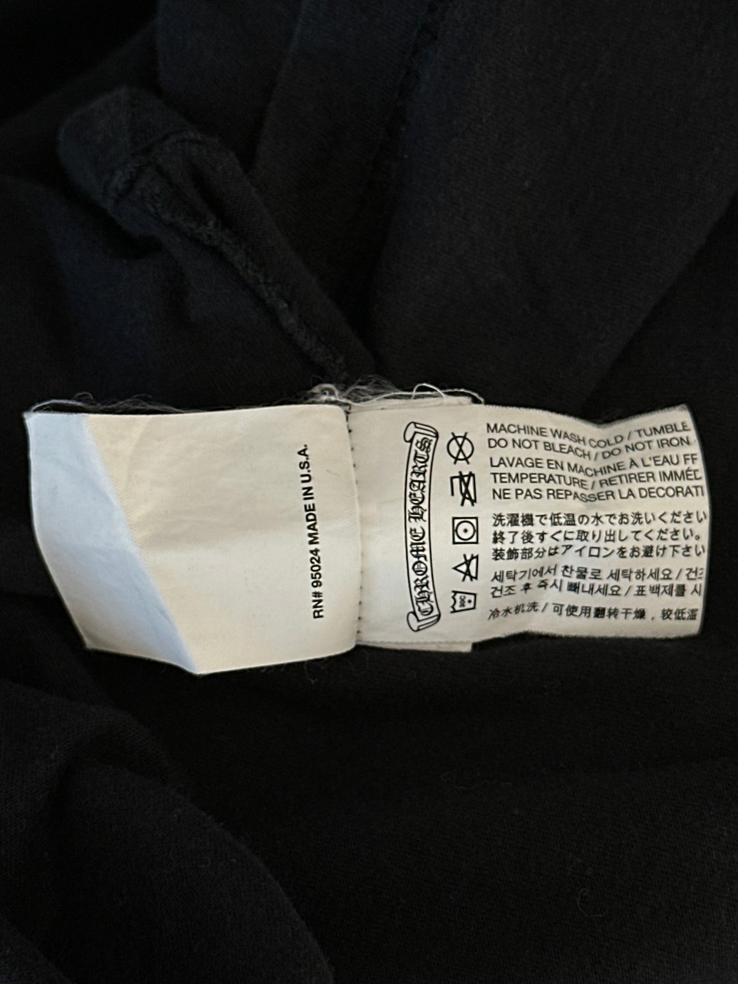 Chrome Hearts Black & White USA Scroll Logo T-Shirt