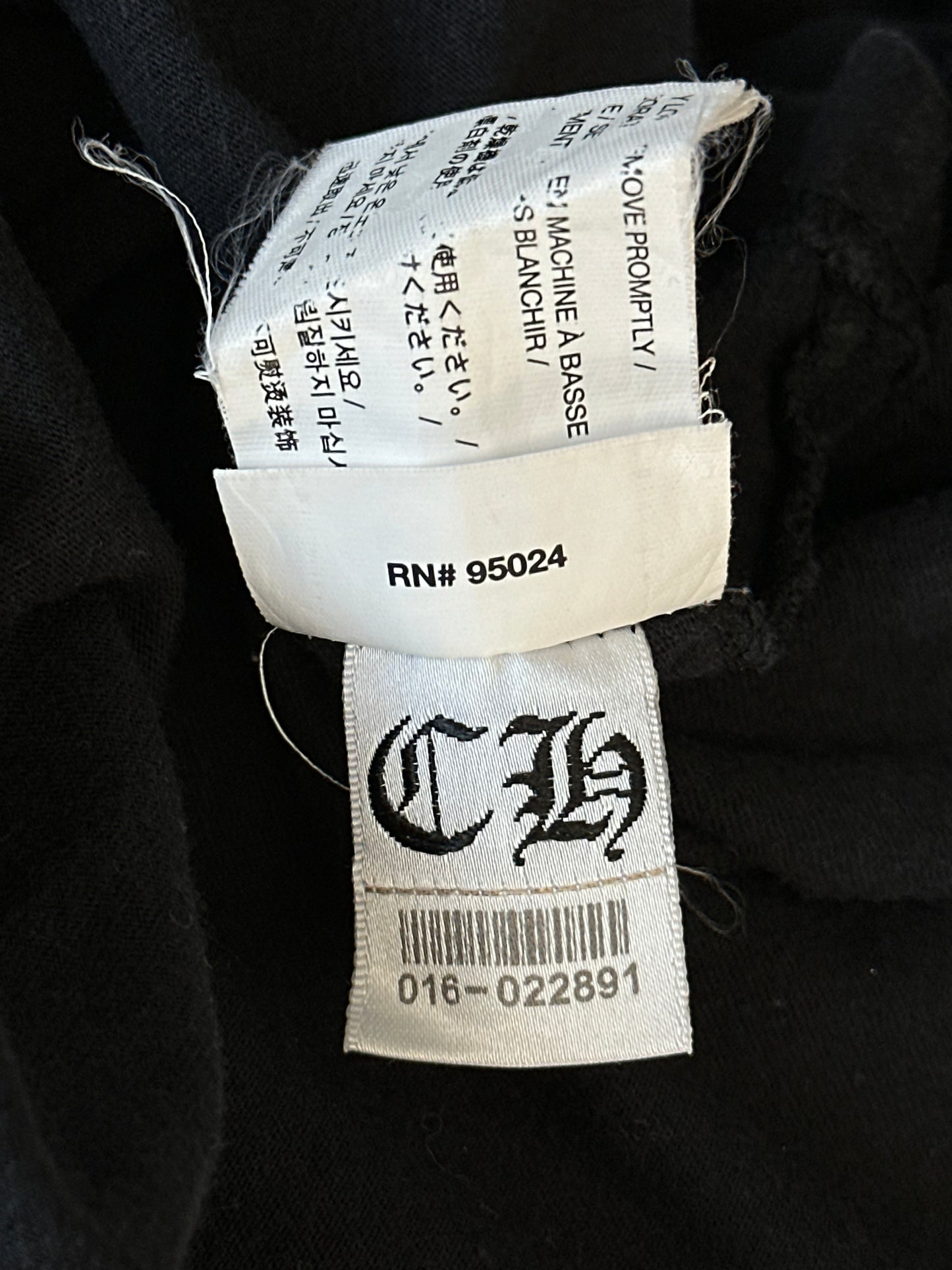 Chrome Hearts Black & White USA Scroll Logo T-Shirt