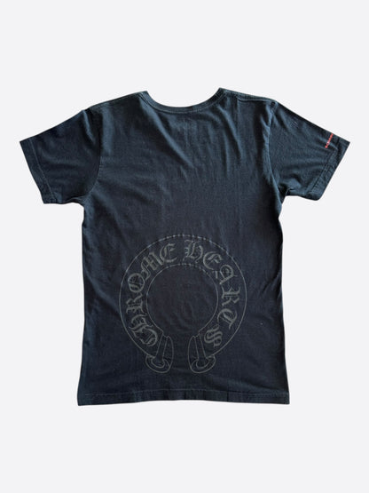 Chrome Hearts Black & Red Horseshoe Logo T-Shirt