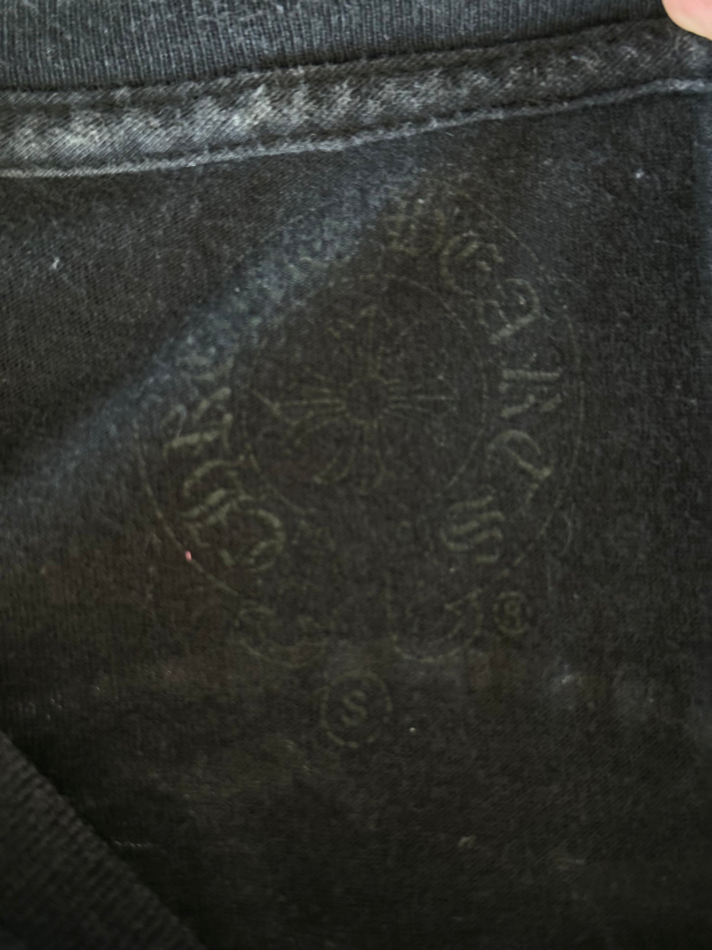 Chrome Hearts Black & White Triple Cross Horseshoe Logo T-Shirt