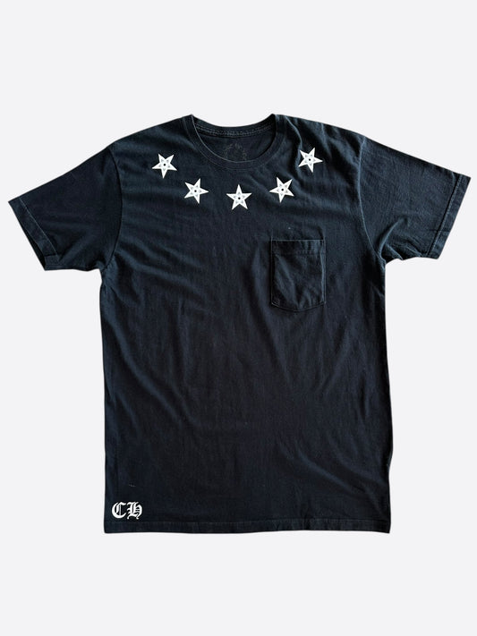 Chrome Hearts Black & White Stars Logo T-Shirt