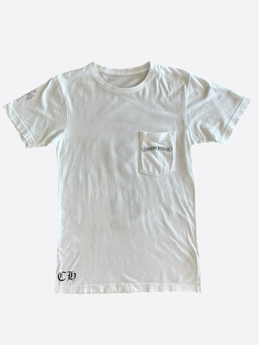Chrome Hearts White & Black Cemetery Cross Logo T-Shirt