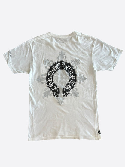 Chrome Hearts White & Black Horseshoe Logo T-Shirt