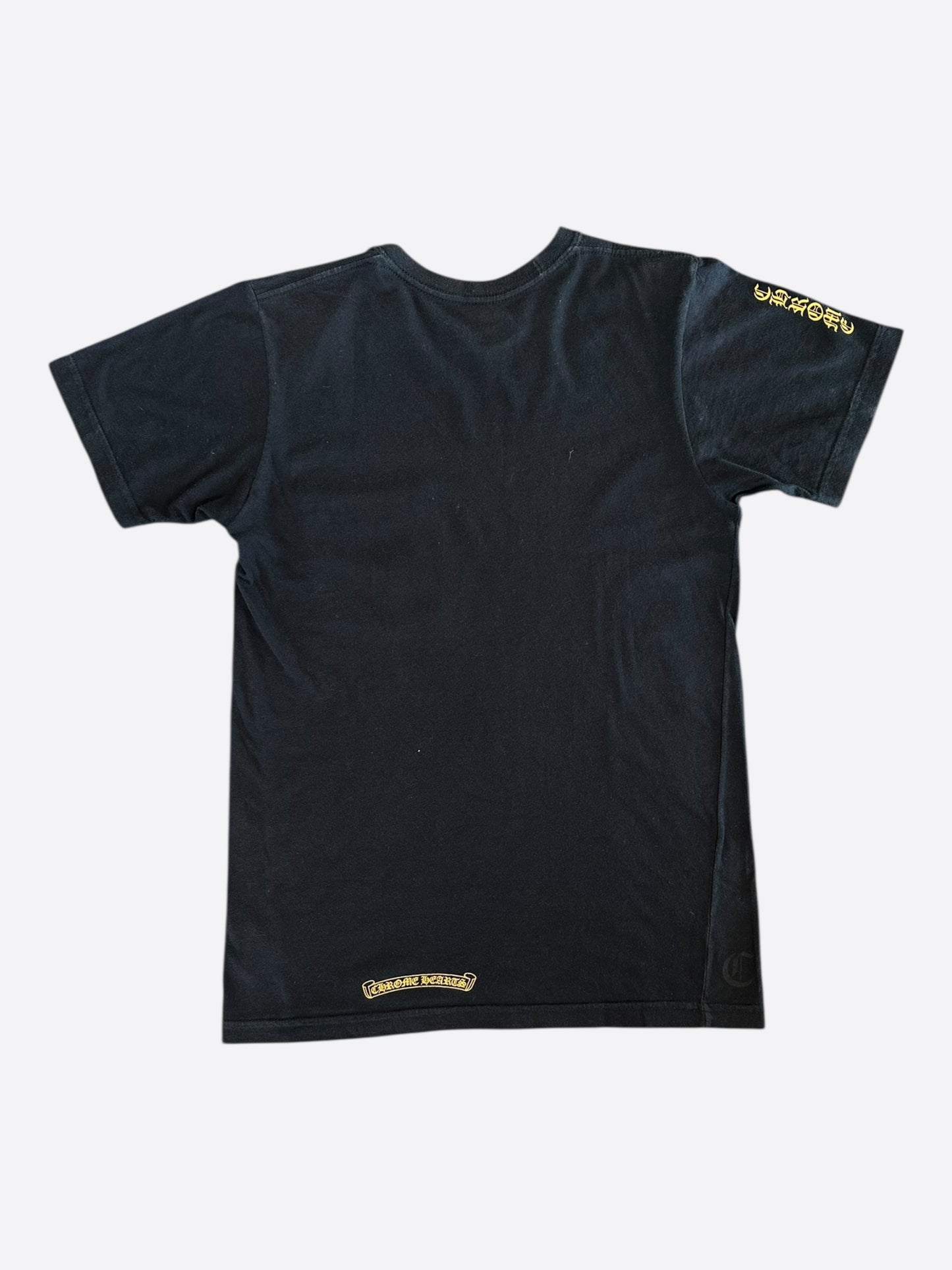 Chrome Hearts Black & Yellow Dagger Logo T-Shirt