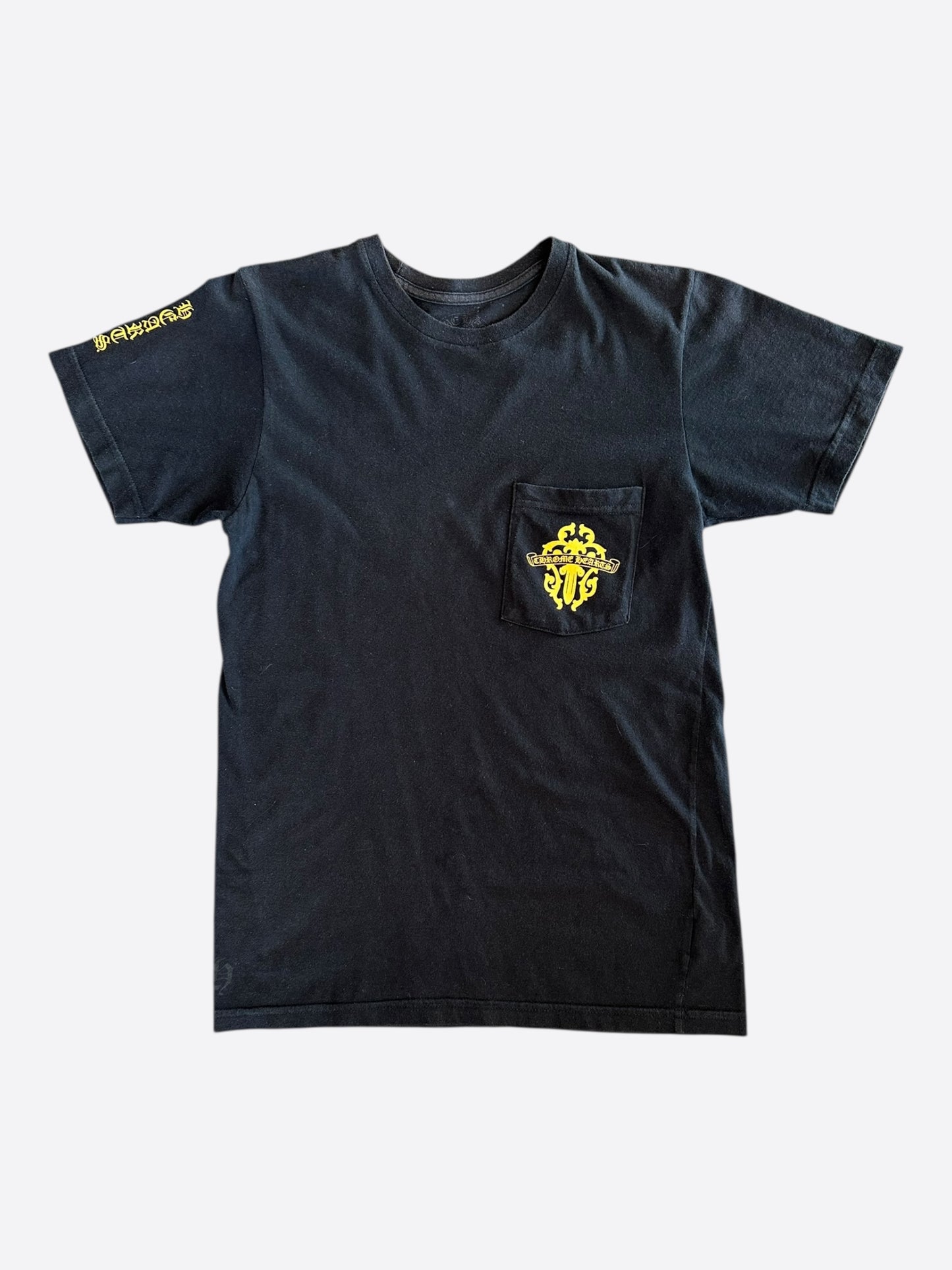 Chrome Hearts Black & Yellow Dagger Logo T-Shirt