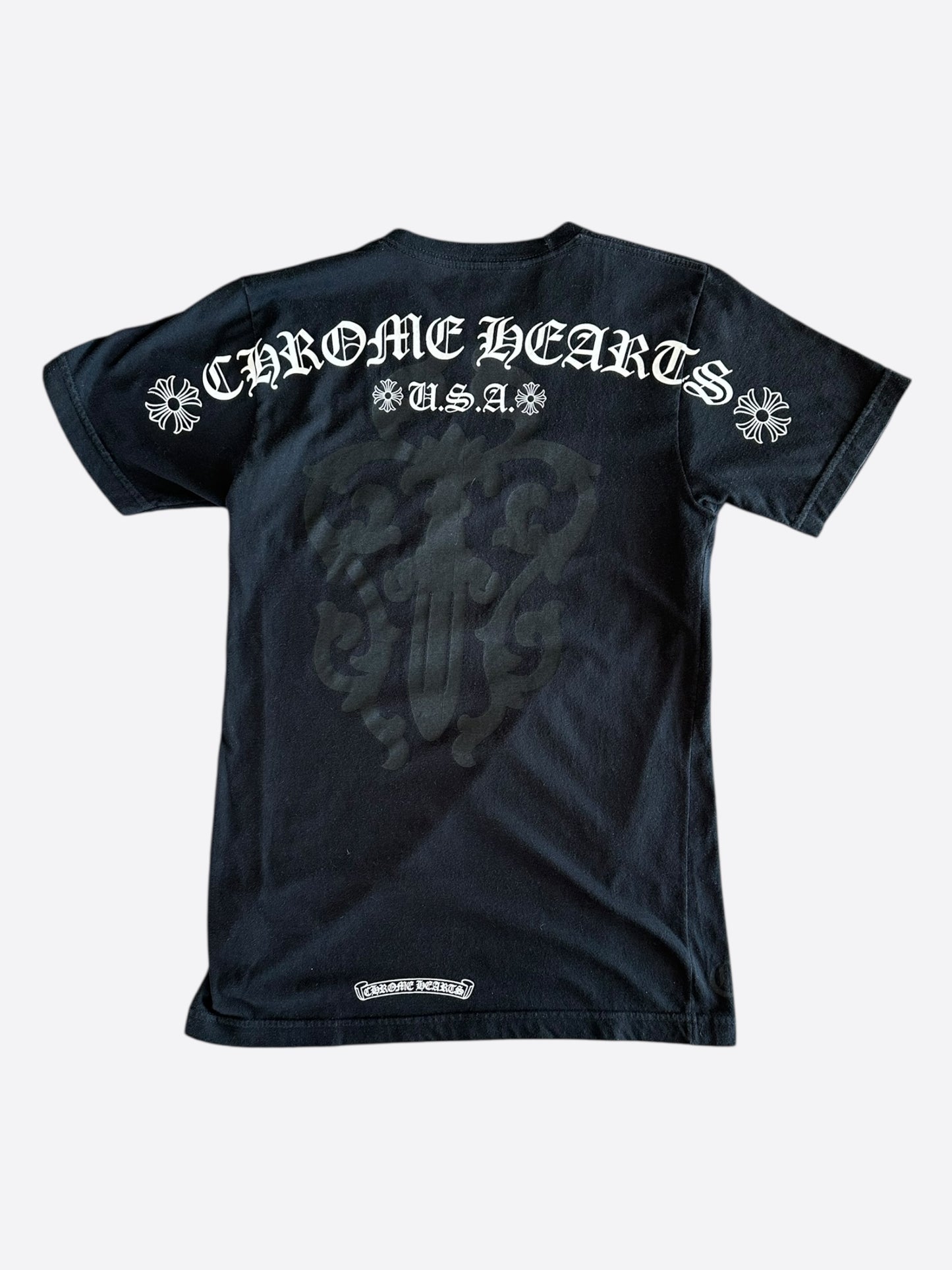 Chrome Hearts Black & White Dagger Logo T-Shirt
