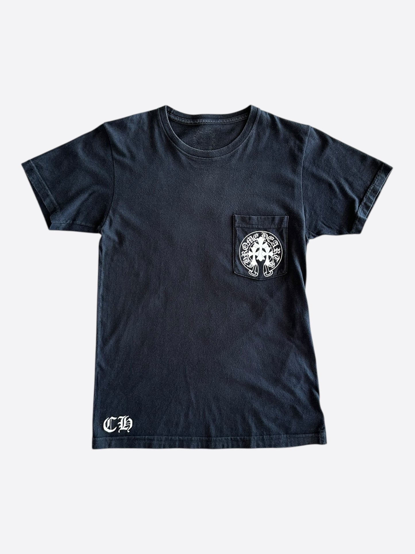 Chrome Hearts Black & White Triple Cross Horseshoe Logo T-Shirt