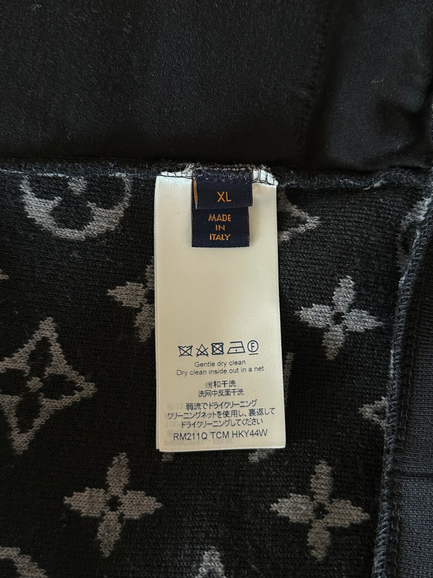 Louis Vuitton Black & Grey Monogram Fleece Zip Up Jacket