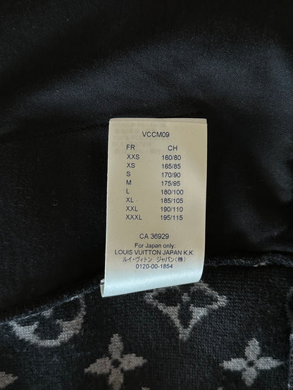 Louis Vuitton Black & Grey Monogram Fleece Zip Up Jacket