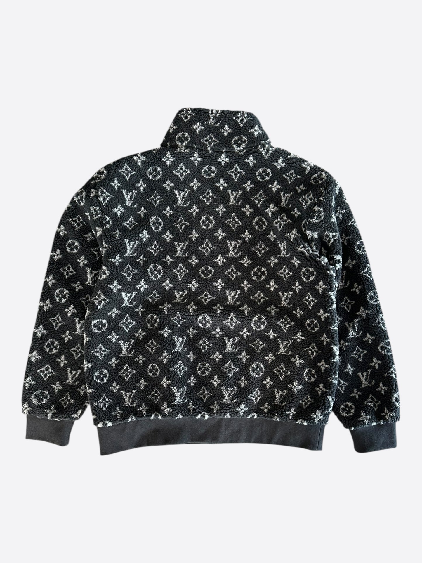 Louis Vuitton Black & Grey Monogram Fleece Zip Up Jacket